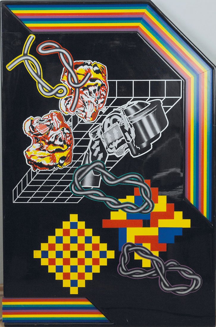 'Tiger Tiger', 1968: Peter Phillips. 'Tiger Tiger', 1968. 73 x 111.5 cm. Made by X-Art Collection, Zurich. Serigraph on polystyrol. Marked: xart Collection, Peter Phillips Born 1939 in Birmingham England, Tiger-Tiger 1968