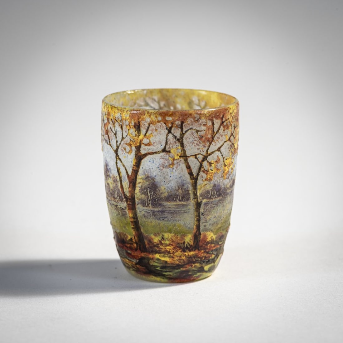 Daum Frères, Nancy, Miniature vase 'Paysage en automne', 1905-10 (1 of 3)