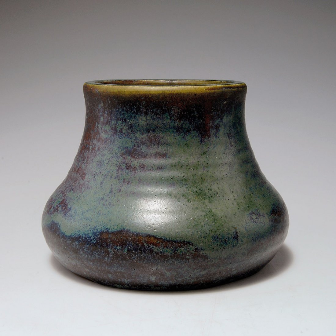 Vase, c1900: edmond Lachenal, Chatillon-sous-Bagneux. Vase, c1900. H. 13.4 cm. Brown stoneware, high-firing glaze in dark red and green. Marked: LACHENAL, 113 A.