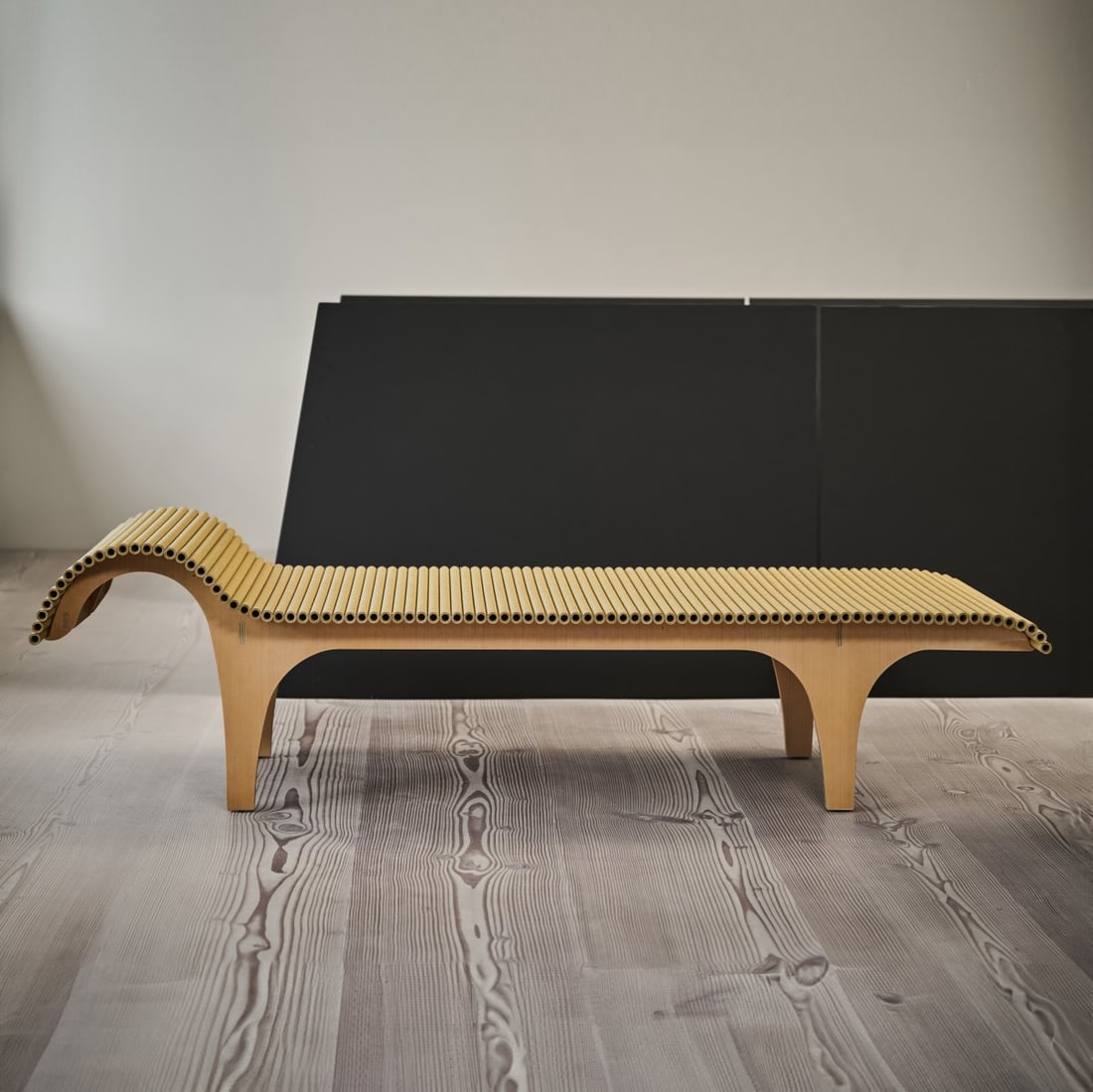Shigeru Ban, 'Carta' chaise longue, 1998 (design): H. 49 x 60 x 185 cm.Cappellini, Milan. Beech plywood, cardboard tubes. Literature: Cat. Cappellini, la casa nel mondo, Milan 2000, p. 52.