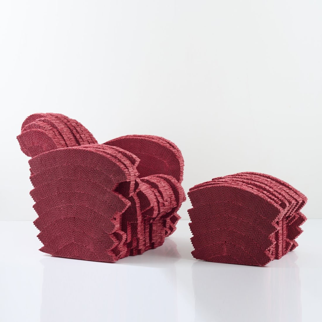 Frank O. Gehry, 'Red Beaver' armchair with ottoman, 1980 / 2005 (design) (1 of 9)