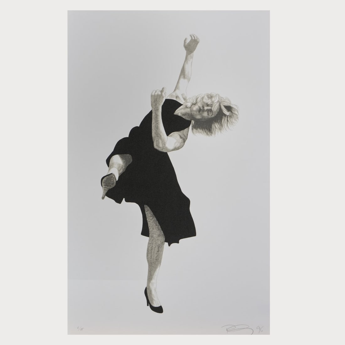 Robert Longo (1953 New York City - lives and works ibid), 'Men in the Cities', 1996: Lithograph on wove paper. 58.0 x 36.0 cm (sheet). Numbered lower left: 6/35, monogrammed lower right: RL and dated: (19)96 (pencil). Copy 6 of 35 copies. Loose in a graphic folder.