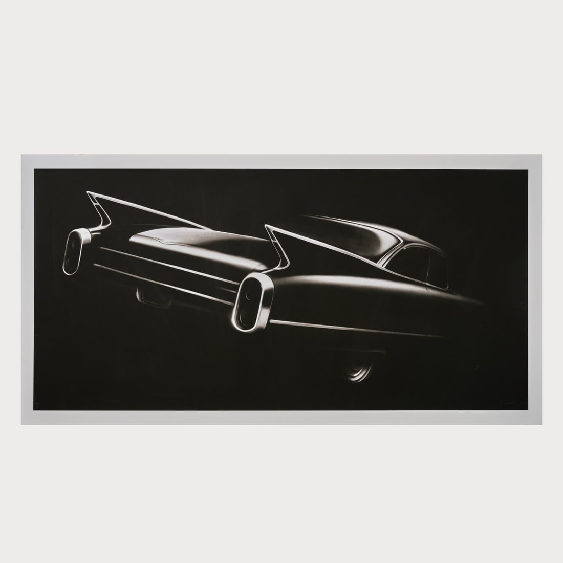 Robert Longo (1953 New York City - lives and works ibid), 'Cadillac', 2009: Archival pigment print on wove paper. 50.0 x 102.5 (image), 58.3 x 111.5 (sheet). Numbered lower left: 2/30, monogrammed lower right: RL and dated: (20)09 (pencil). Copy 2 of 30 copies, produced as a
