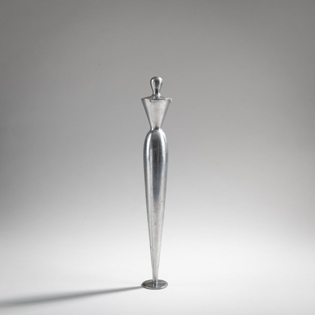 Philippe Starck, 'Miss Zenzen' prototype sculpture, 1986: H. 26 cm. O.W.O, Montfort-l'Amaury. Polished aluminum. Marked: manufacturer's stamp with facsimile signature. Literature: Philippi, STARCK, Cologne 2000, p. 331.