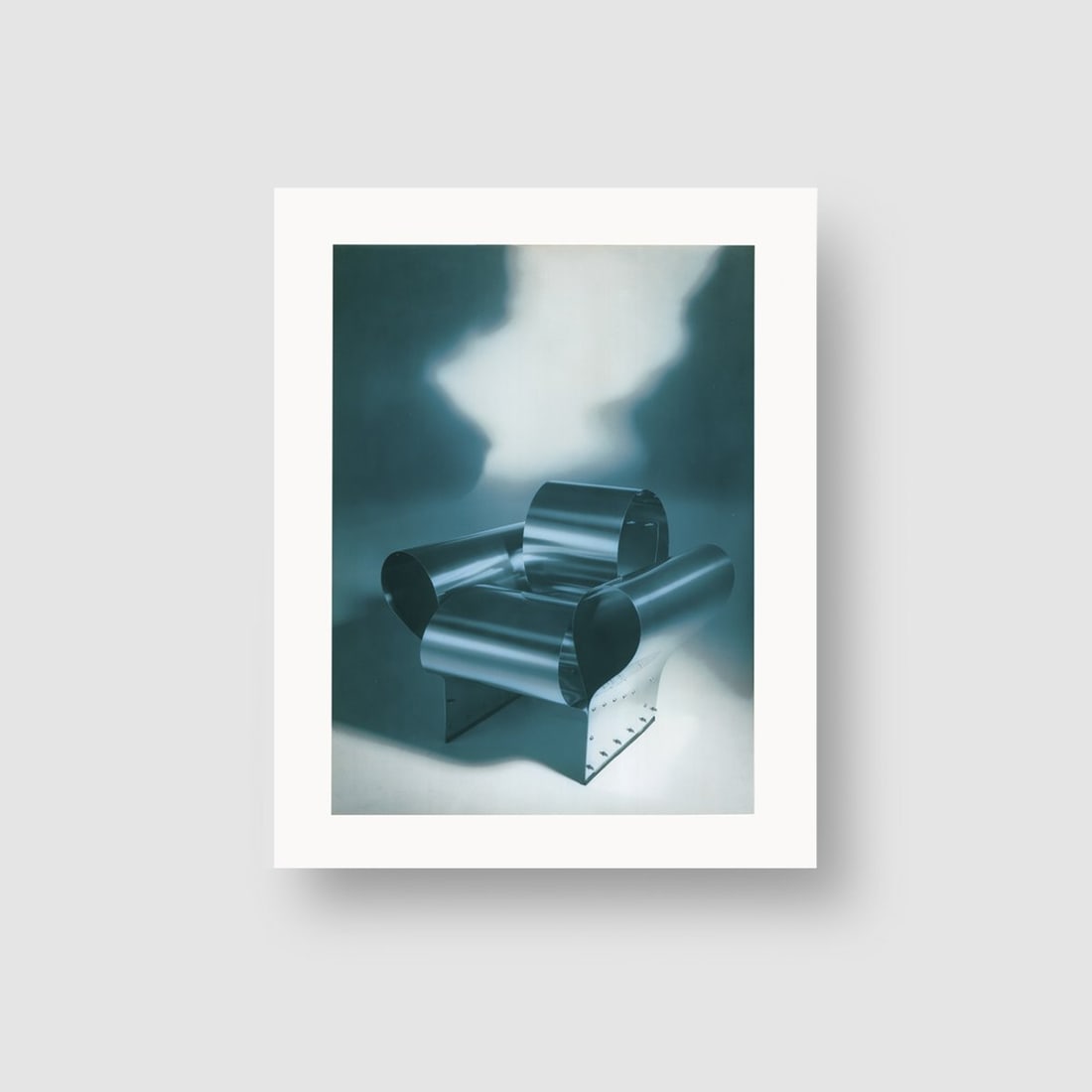 Tom Vack, 'Well Tempered Chair' gelatin vintage print , 1989: Image of the iconic 'Well Tempered Chair' by Ron Arad, photographed by Tom Vack, developed by himself and printed on paper in 40 x 50 cm format. Unique piece from 1989.