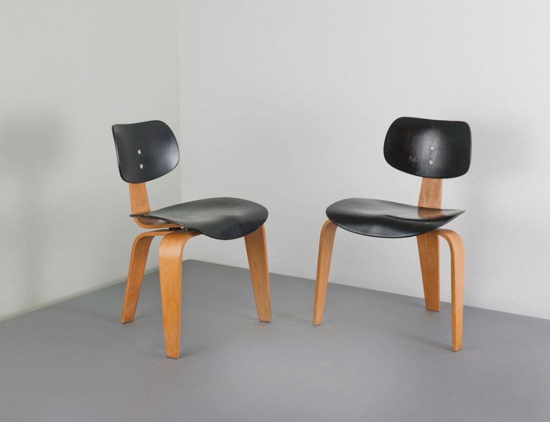 Egon Eiermann. 'SE-42' chair, 1950. H. 72.5 x 51.5 x 51: Egon Eiermann. 'SE-42' chair, 1950. H. 72.5 x 51.5 x 51.5 cm. Made by Wilde & Spieth, Esslingen. Beech plywood, seat and back lacquered black.