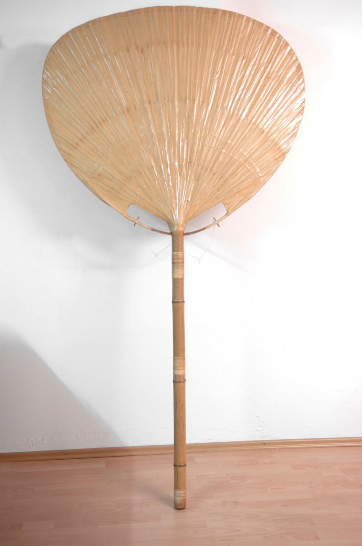 Ingo Maurer. 'Uchiwa I' floor light, 1973. H. 211 cm; D: Ingo Maurer. 'Uchiwa I' floor light, 1973. H. 211 cm; D. 108 cm. Made by Design M Ingo Maurer Munich. Bamboo, rice paper. Remains of a label.