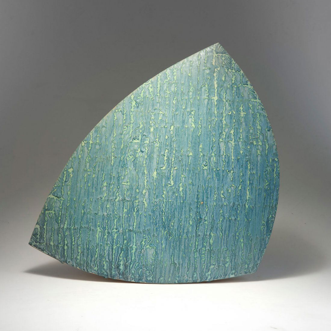 Peter Fraser Beard. Object, c1980. H. 56 x 55.5 x 12 cm: Peter Fraser Beard. Object, c1980. H. 56 x 55.5 x 12 cm. Earthenware, glazed turquoise. Marked: PFB, maker's mark.