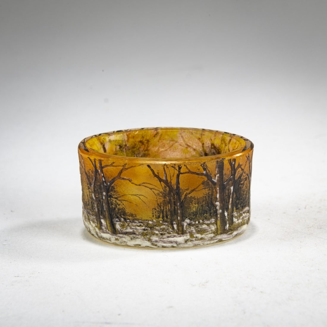 Daum Frères, Nancy, Miniature bowl 'Crépuscule neige' or 'Paysage hiver', c. 1902 (1 of 3)