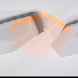 Rudolf D&ouml;rfler (Rudolf Steiner School), Anthroposophical ceiling light, 1970s: &lt;p&gt;H. 18.5 x 61 x 61 cm. &lt;br /&gt;Artolux AG, Breitenbach, Switzerland. &lt;br /&gt;Copper sheet, white plastic.&lt;/p&gt;