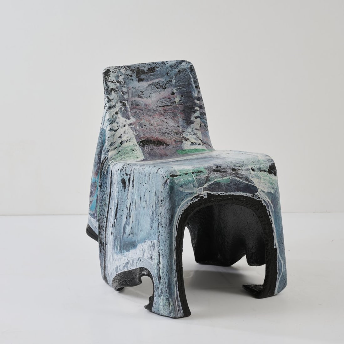 Beata Bär, Gerhard Bär, Hartmut Knell, Chair 'Benetton - Oliviero Toscani, c. 1993: <p>H. 72 x 56.5 x 58.5 cm. <br />B&auml;r &amp; Knell, Bad Wimpfen, c- 1993. <br />Recycled plastic, multicolored. </p>