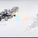 , Elegant cocktail ring with impressive diamond and sapphire