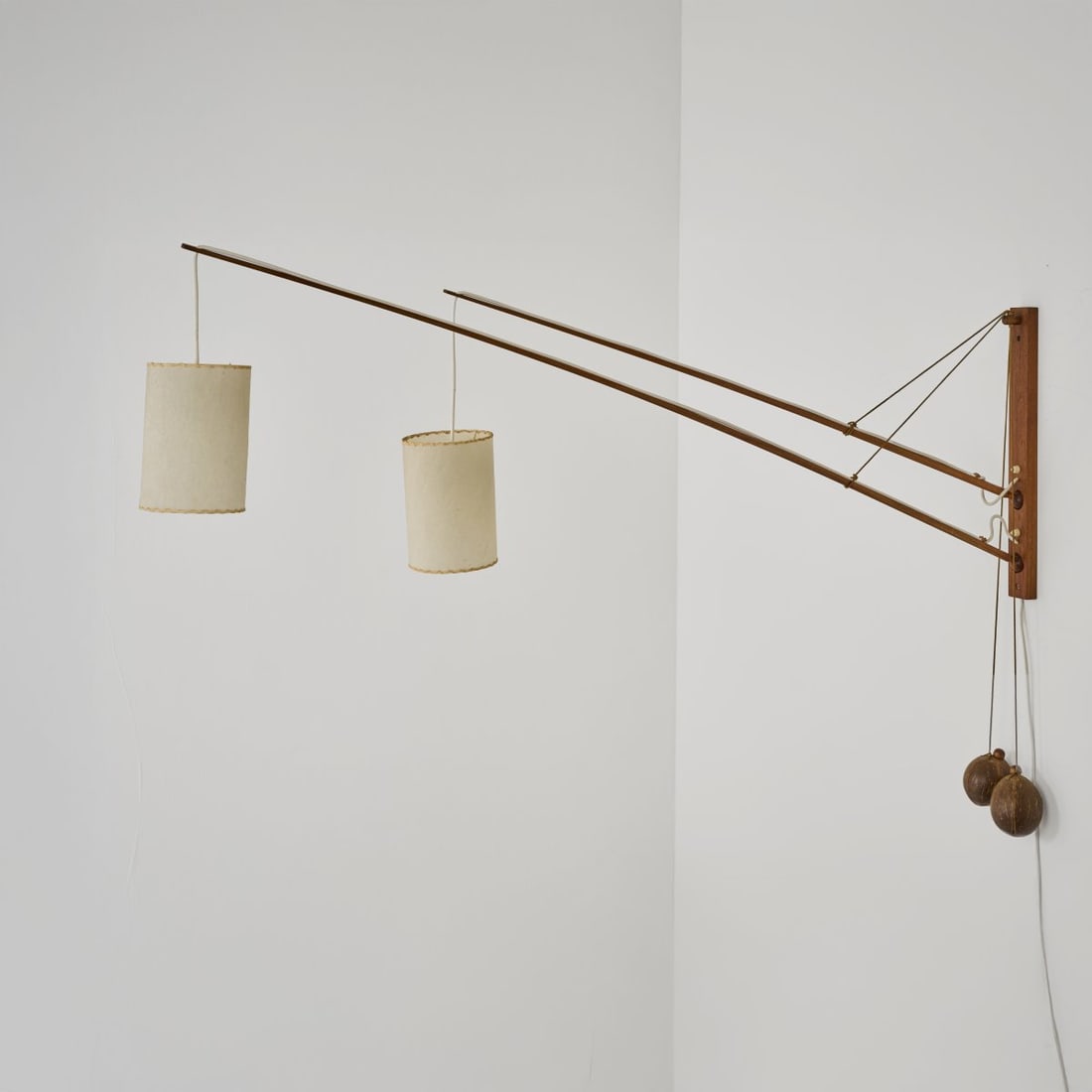 Ruprecht Skrip, Counterweight double arm wall lamp, c. 1958 (1 of 7)