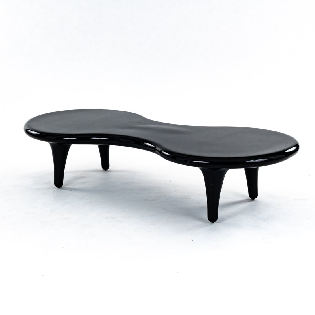 Marc Newson, 'Orgone' table, 1989 (design): <p>H. 36,5 x 159 x 68 cm. <br />Cappellini, Milan. <br />Plastic, reinforced with Fiberglas, painted black. <br />Marked: manufacturer's sticker.</p><hr><p>Li