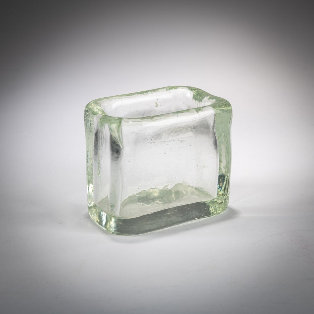 Carlo Scarpa, Confetti bowl, 1938: <p>H. 6.5 cm. Execution: Venini. Colorless glass. Inscribed on the base: Matilde e Justo 1938 (acid stamp).</p>