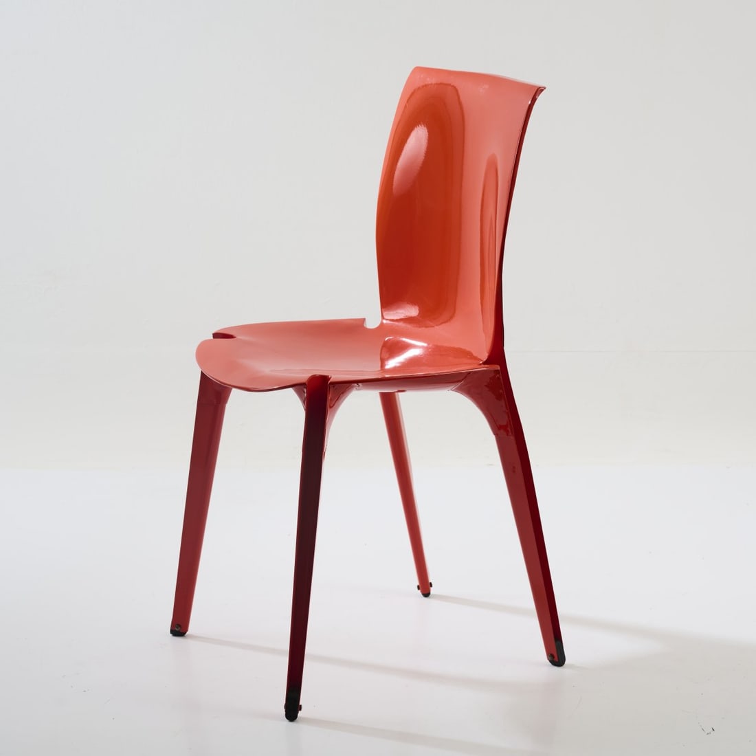 Marco Zanuso and Richard Sapper, 'Lambda' chair, 1963: <p>H. 78.5 x 39 x 41.5 cm. <br />Gavina, Milan. <br />Sheet metal, lacquered red, black rubber feet. <br />Marked: Manufacturer's label.</p><hr><p>Literature: