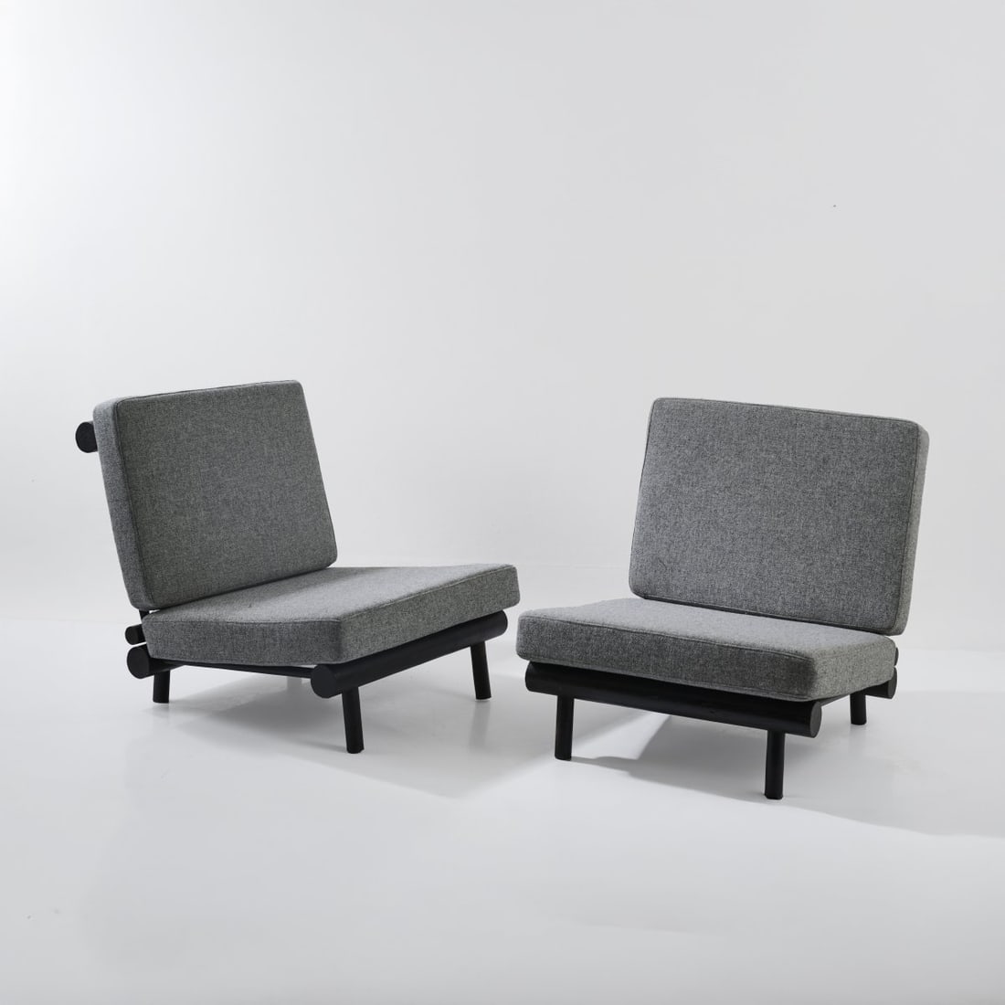 Charlotte Perriand (attributed), Two armchairs 'La Cachette', c. 1968 (1 of 9)