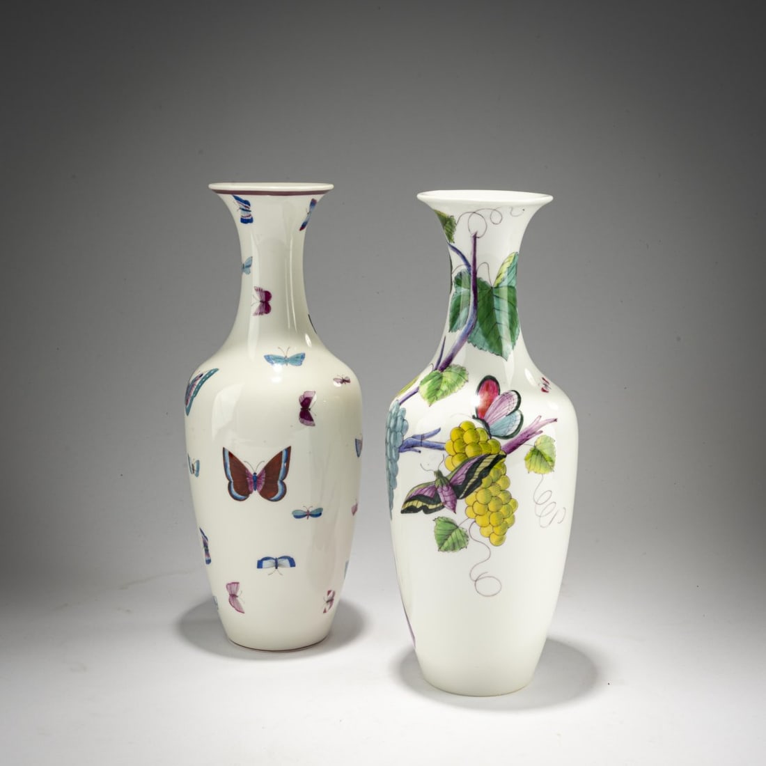 Robert Raab, Two vases with grapevines and butterflies, for A. Dallmayer, 1953 (1 of 5)