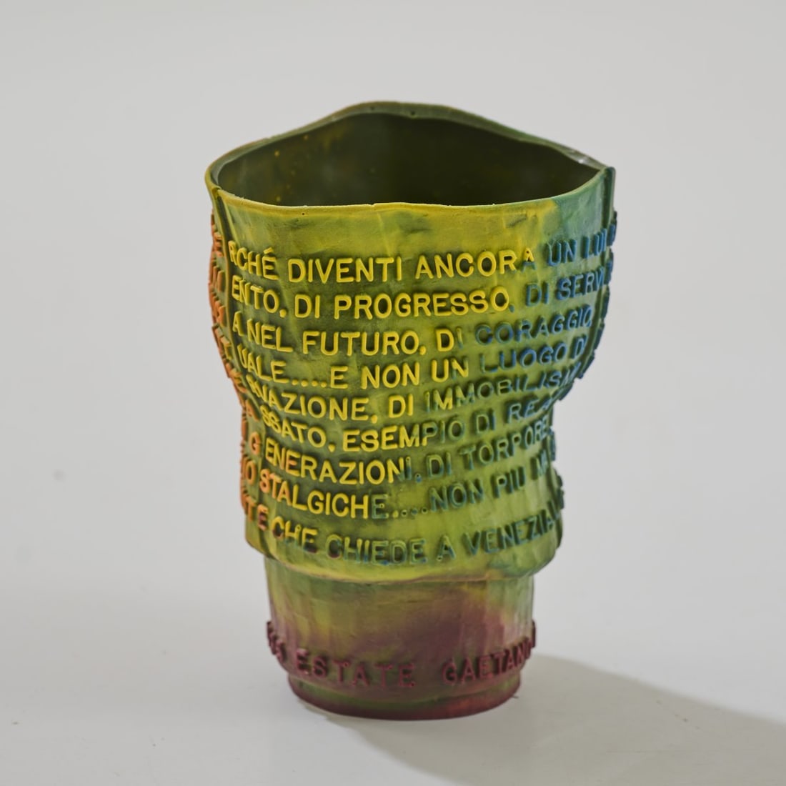Gaetano Pesce, 'Caffè Florian' vase, 1995: <p>H. 16 cm. <br />Hard plastic, polychrome. <br />Marked: GAETANO PESCE AL FLORIAN VENEZIA 1995 ESTATE (embossed). </p>