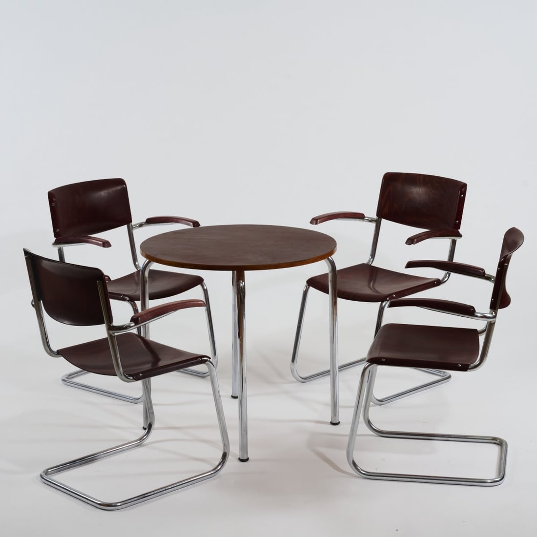 Ludwig Mies van der Rohe; Mart Stam, Table 'MR 515 H' and four armchairs, 1930s (1 of 10)