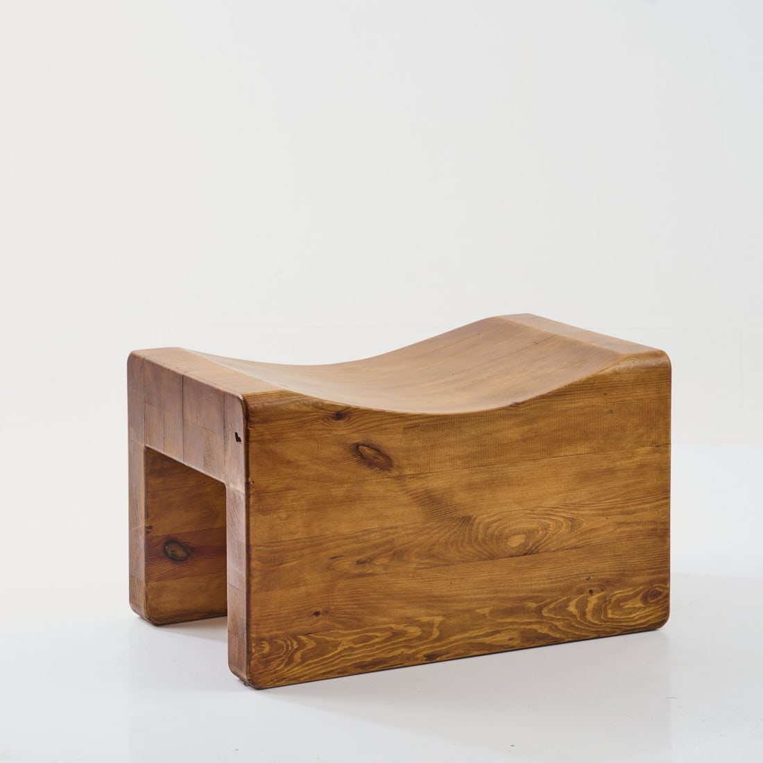 K. J. Pettersson & Söner, Sweden, Stool 'Palle', c. 1969: <p>H. 36.5 x 60 x 36 cm. <br />KJ Pettersson &amp; S&ouml;ner, Sweden. <br />Solid pine beams, glued.</p>