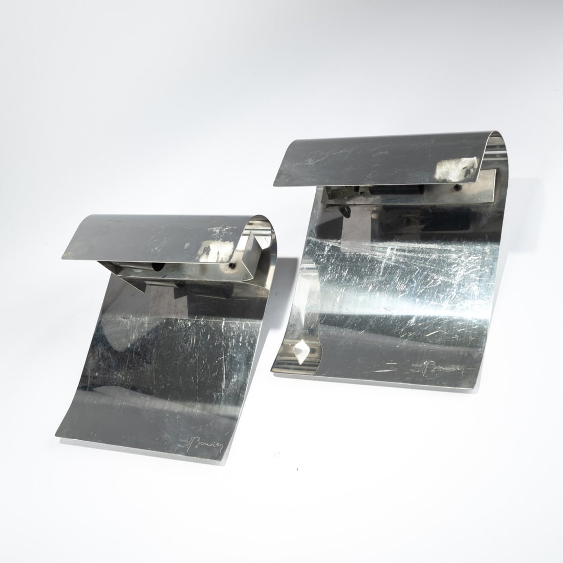 J. Bouvier, Paris, Two wall sconces, 1970s (1 of 3)