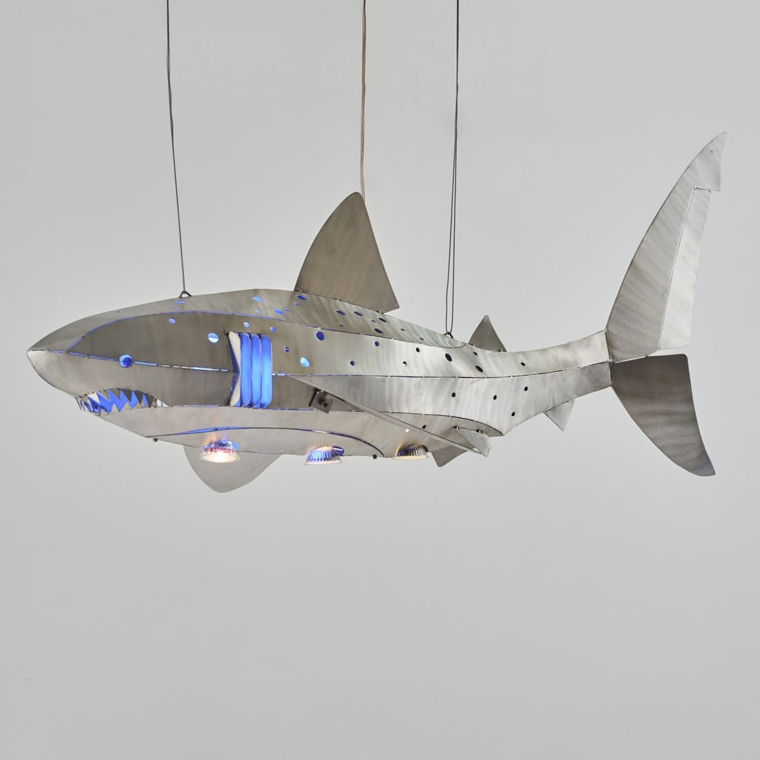 Reinhard Stubenrauch, 'Shark' ceiling light, 1990s: <p>H. 60 x 116 x 50 cm. <br />Reinhard Stubenrauch, Berlin. <br />Brushed stainless steel sheet. </p>