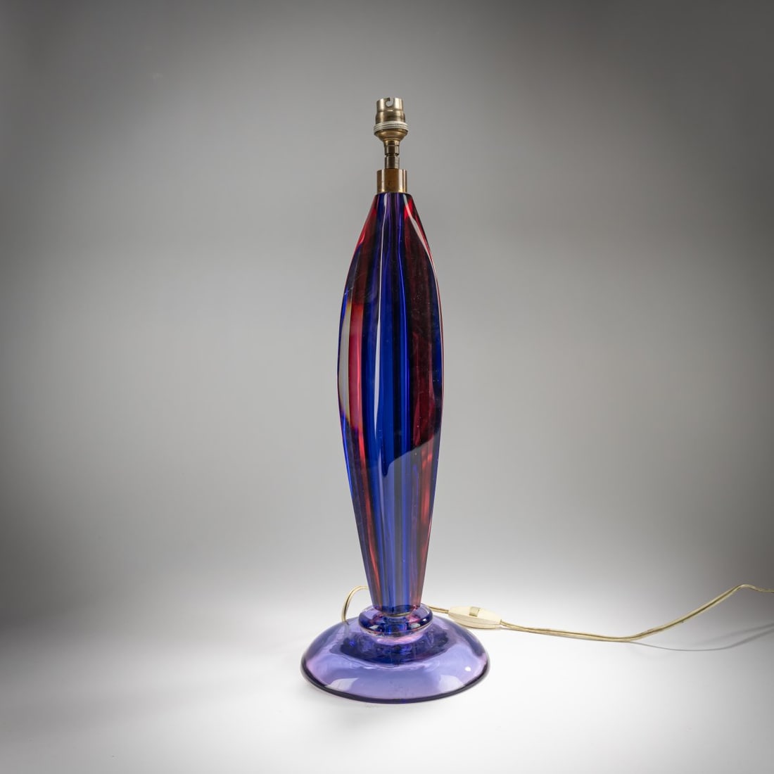 Flavio Poli, Lamp base 'Sommerso blu rubino', 1953 (1 of 3)