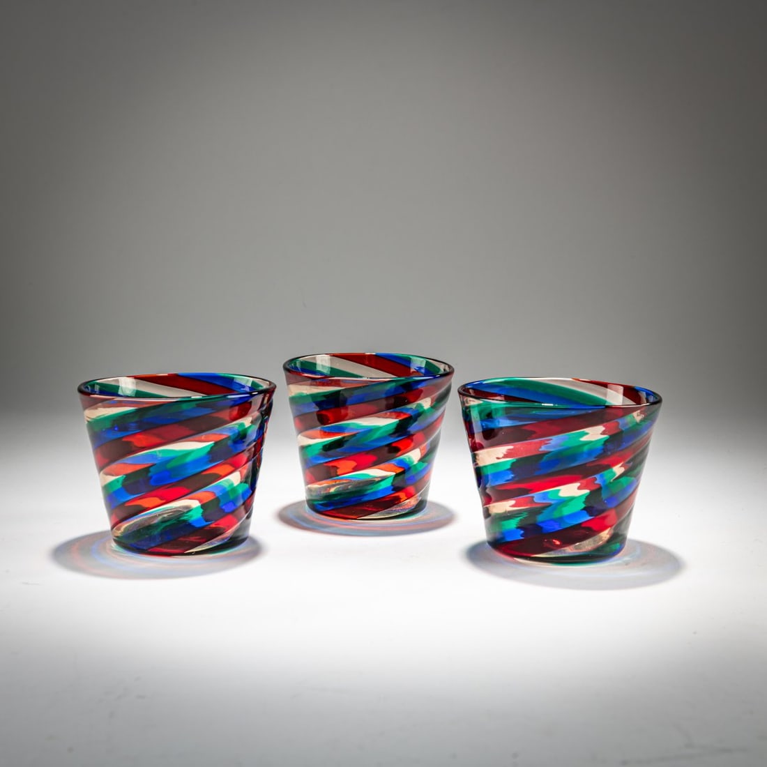 Fulvio Bianconi , Three cups 'a canne ritorte', c. 1951 (1 of 3)