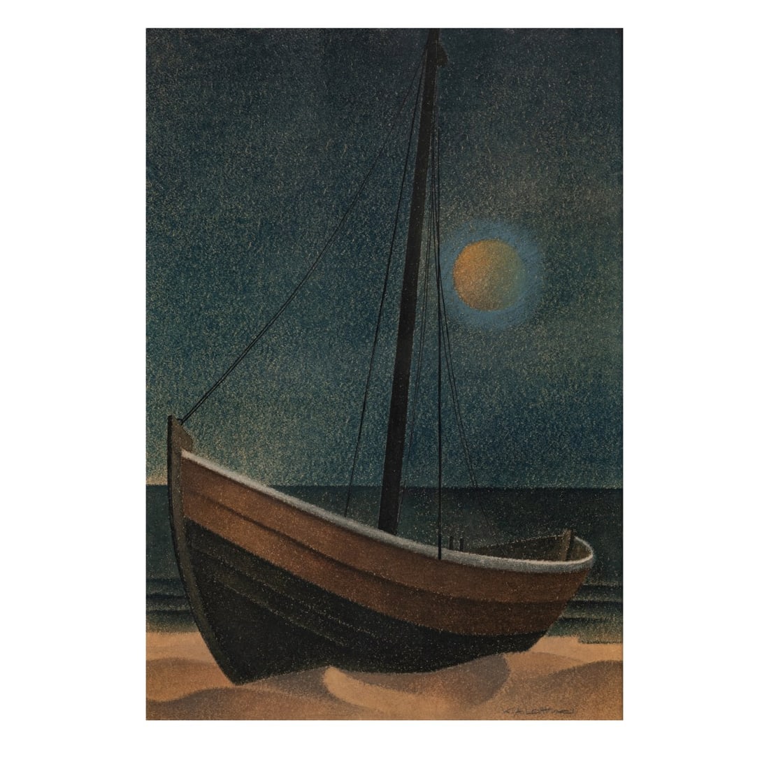Konrad Adolf Lattner (1896 Anklam - 1979 Göttingen), Boat on the beach, c. 1930 (1 of 3)