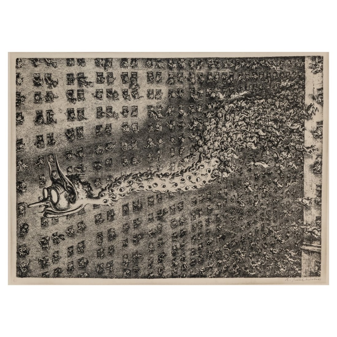 Andreas Paul Weber (1893 - 1980), 'Das Gerücht II' (The Rumor II), 1969 (1 of 6)