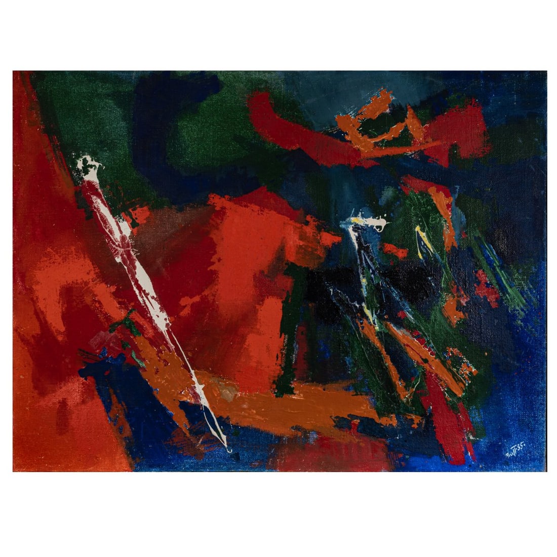 Karl Friedrich Brust (1897 Frankfurt - 1960 Munich), 'Heftiges Rot', 1955 (1 of 4)