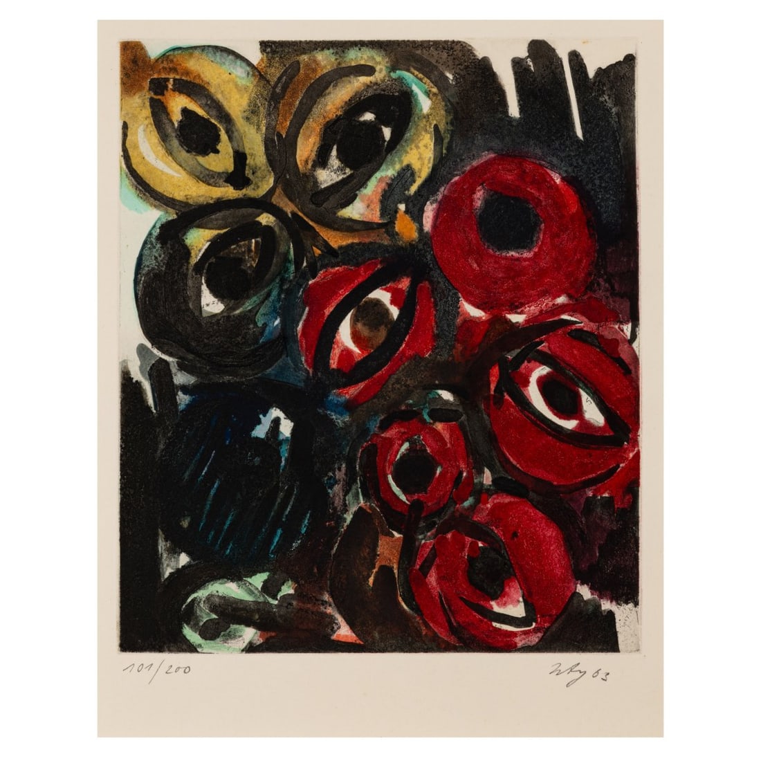 Ernst Wilhelm Nay (1902 Berlin - 1968 Cologne), 'Farbaquatinta 1963 - 2 (NOR)', 1963 (1 of 4)