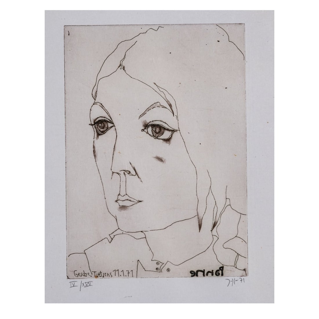 Horst Janssen (1929 Hamburg - 1995 ibid), 'Gesche Tietjens', 1971 (1 of 4)