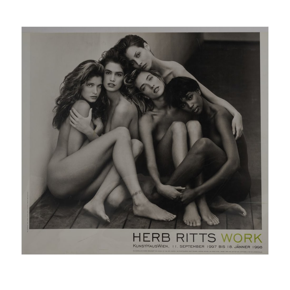 Herb Ritts (1952 Los Angeles, CA - 2002 ibid), Exhibition poster 'Stephanie, Cindy, Christy,: <p>Offset lithograph on paper. 68.0 x 82.0 cm. Exhibition poster, KunstHausWien, Sept. 1997 - Jan. 1998. Loose in a graphic portfolio.</p>