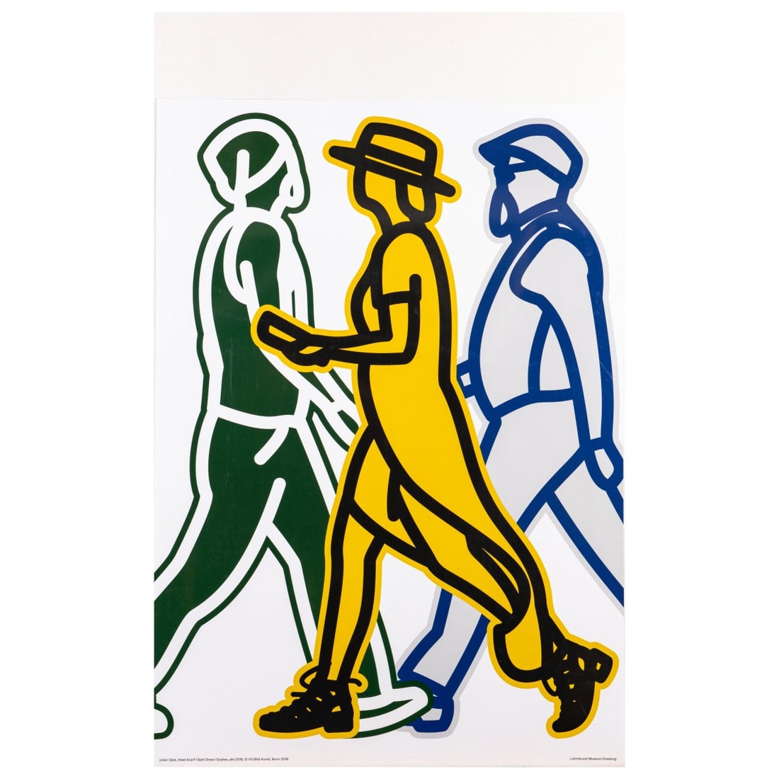 Julian Opie (1958 London - lives and works ibid), Exhibition poster 'Head Scarf / Split Dress / (1 of 1)