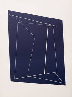 Richard Mortensen. 'Bleu sombre avec structure blanche': Richard Mortensen. 'Bleu sombre avec structure blanche', 1960. 64.5 x 50 cm (paper). Colour serigraph on vellum by BFK Rives. Signed: Mortensen, (19)60 (pencil), numbered (ink). No. 41 from an edition