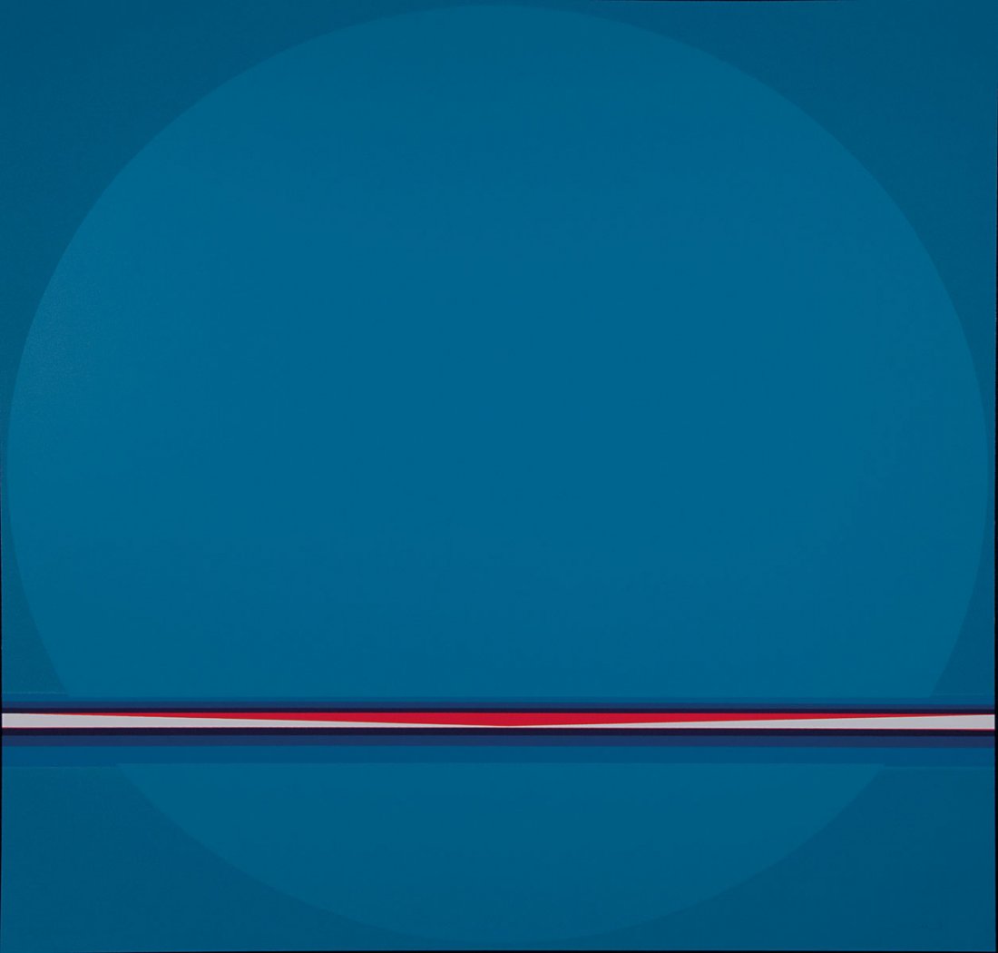 Lothar Quinte. 'Pulsar - Dunkelblau', 1971. 64.3 x 64.3: Lothar Quinte. 'Pulsar - Dunkelblau', 1971. 64.3 x 64.3 cm (cardboard). Colour serigraph on cardboard. Signed: Quinte, (19)71, numbered (pencil). No. 14 from an edition of 30.