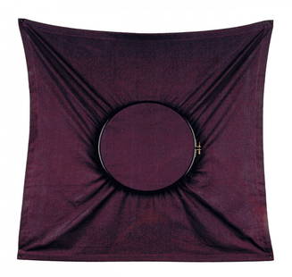 Reiner Ruthenbeck. Untitled (object), 1973. 69.0 x 68.5: Reiner Ruthenbeck. Untitled (object), 1973. 69.0 x 68.5 cm. Purple cotton, black plywood inside and outside. Inside paperlabel, inscribed: Ruthenbeck, numbered. No. 37 from an edition of 90. Year's gi