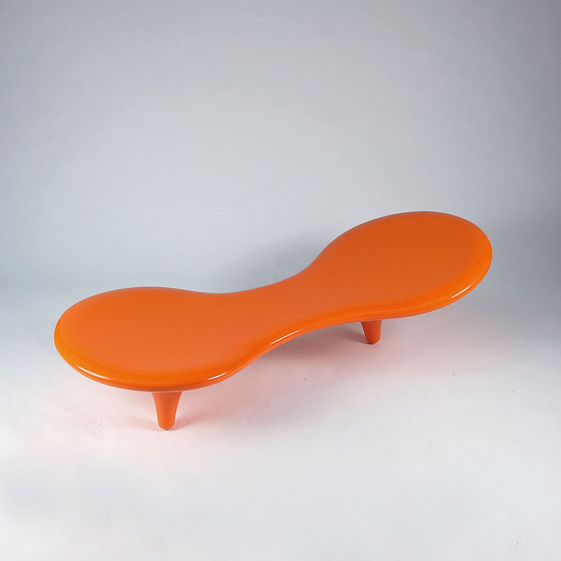 Marc Newson. 'Orgone Lounge chair', 1998. H. 50 x 75 x : Marc Newson. 'Orgone Lounge chair', 1998. H. 50 x 75 x 178 cm. Made by Cappellini, Milan. Red/orange plastic reinforced with fiberglass.