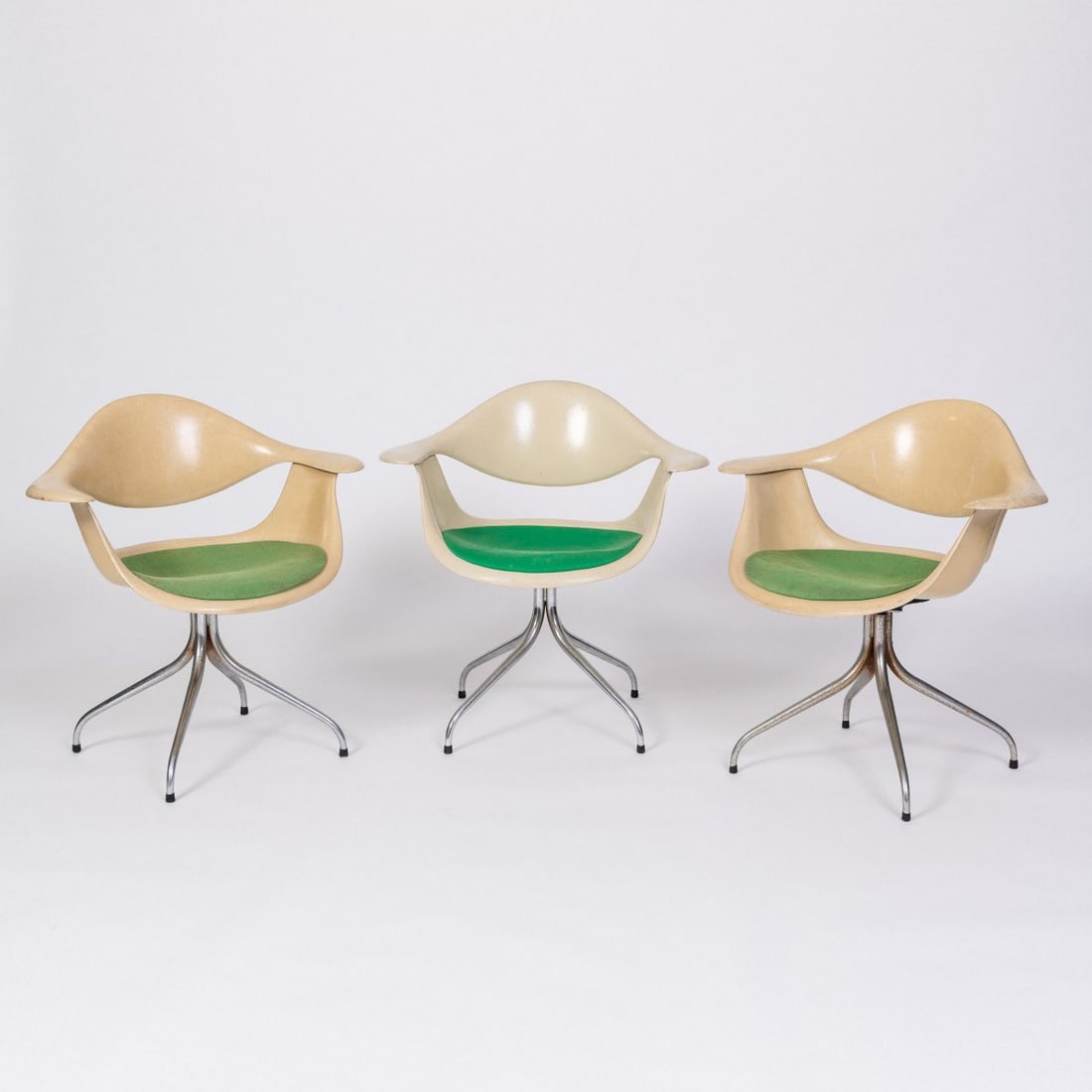 George Nelson , Three 'DAF' armchairs on 'swaged-leg' frames, 1954 (design) (1 of 12)