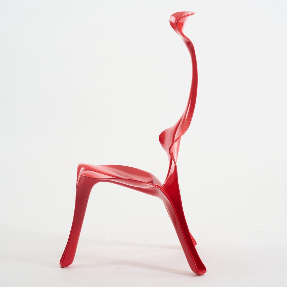 Günter Beltzig, 'Floris' chair, 1967 (design): <p>H. 106 x 46 x 61 cm. <br />Wolfgang Maurer Gallery, Munich. <br />Fiberglass-reinforced polyester, red. <br />Marked: Hand-signed and numbered by G&uuml;nter Beltzig.<