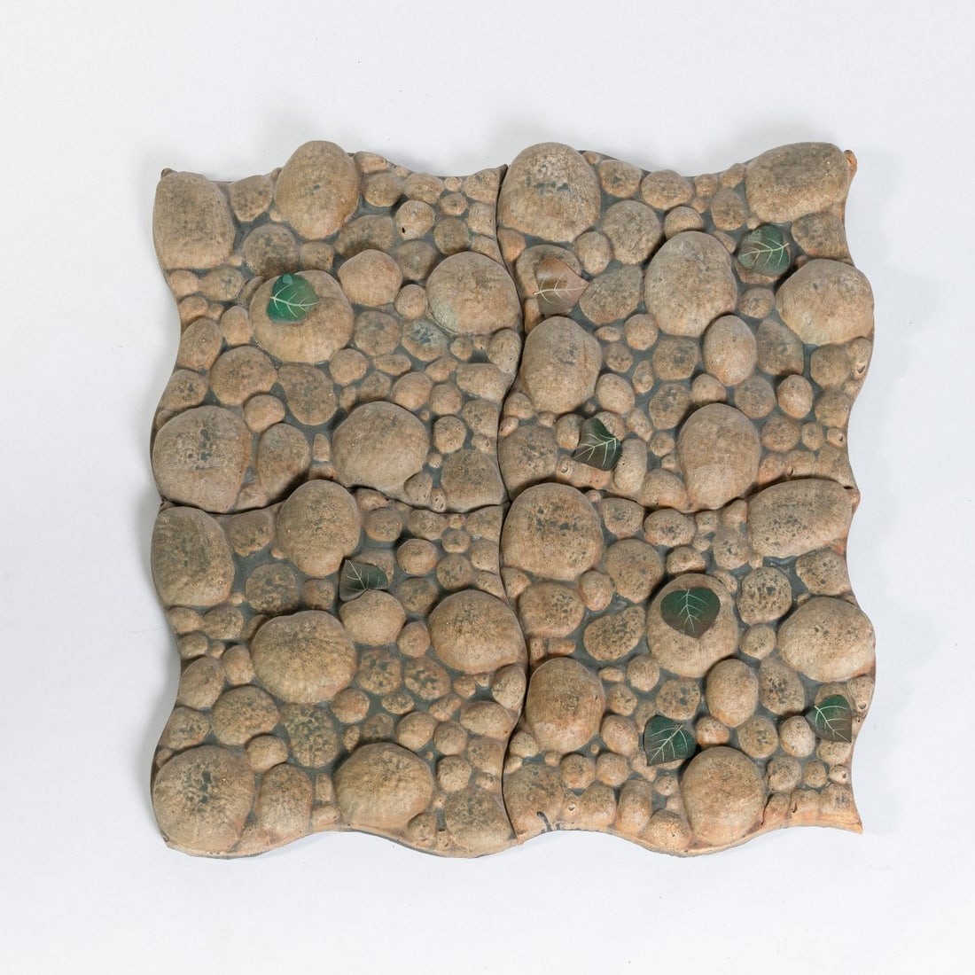 Piero Gilardi, Four-part floor tile 'Pave Piuma', 1967 (design): <p>H. 6.5 x 97 x 98 cm. <br />Gufram, Balangero, 1986.<br />Polyurethane foam, polychrome, hardboard. <br />Marked: GUFRAM Multipli 86 Pave Piuma