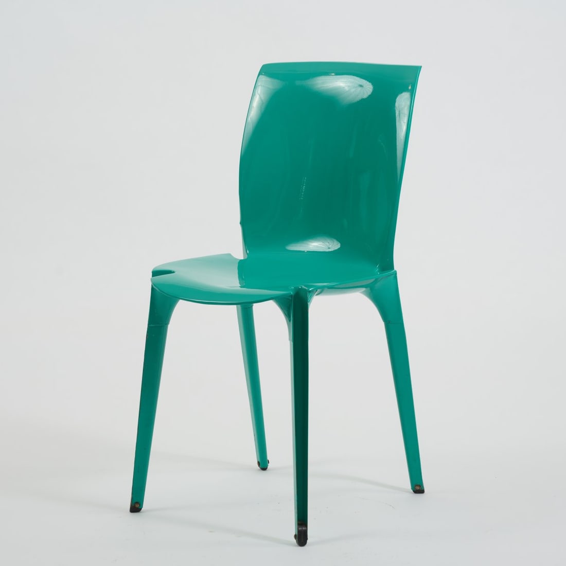 Marco Zanuso; Richard Sapper, Chair 'Lambda', 1963 (design): <p>H. 78 x 38.5 x 45.5 cm. <br />Gavina, Milan. <br />Sheet metal, lacquered green, black rubber feet.</p><hr><p>Literature:</p><p>Gramigna, Repertorio
