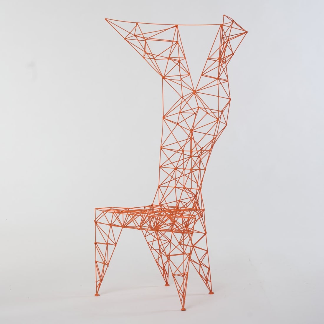 Tom Dixon, Chair 'Pylon', 1991 (design): <p>H. 127 x 68 x 62 cm. <br />Cappellini, Milan. <br />Metal rods, lacquered orange.</p><hr><p>Literature:</p><p>Fiell (ed.), 1000 Chairs, Cologne