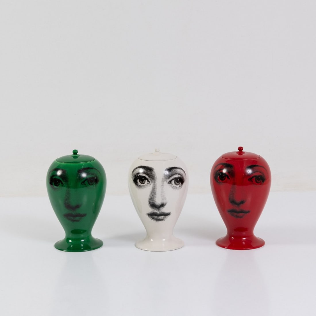 Barnaba Fornasetti, Three lidded vases 'Buonanotte', 2000s (design) (1 of 4)