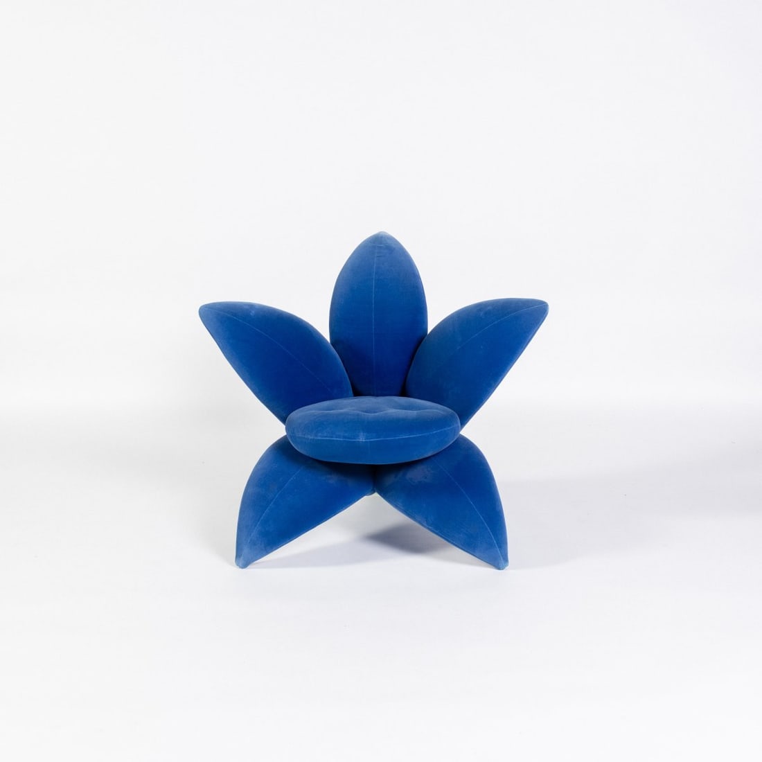 Masanori Umeda, 'Getsuen chair', 1990 (design): <p>H. 87 x 100 x 86 cm. <br />Edra, Perignano. <br />Steel frame, polyurethane foam, blue textile, green sheet metal and plastic. </p><hr><p>Literature:</p>&l