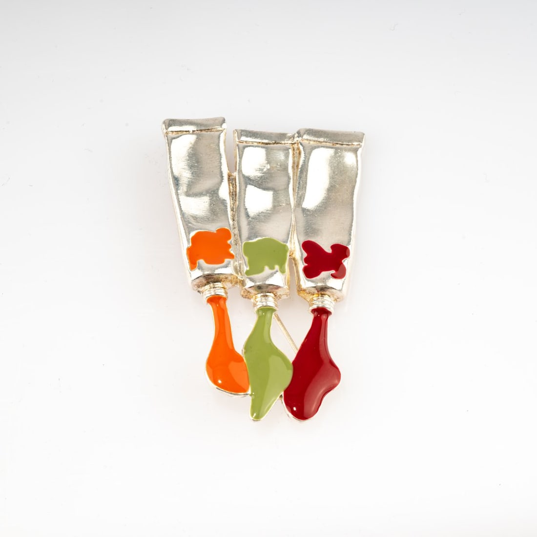 Armand Fernandez (Arman) (1928 Nice - 2005 New York), Brooch '3 red tubes', 1996 (1 of 2)