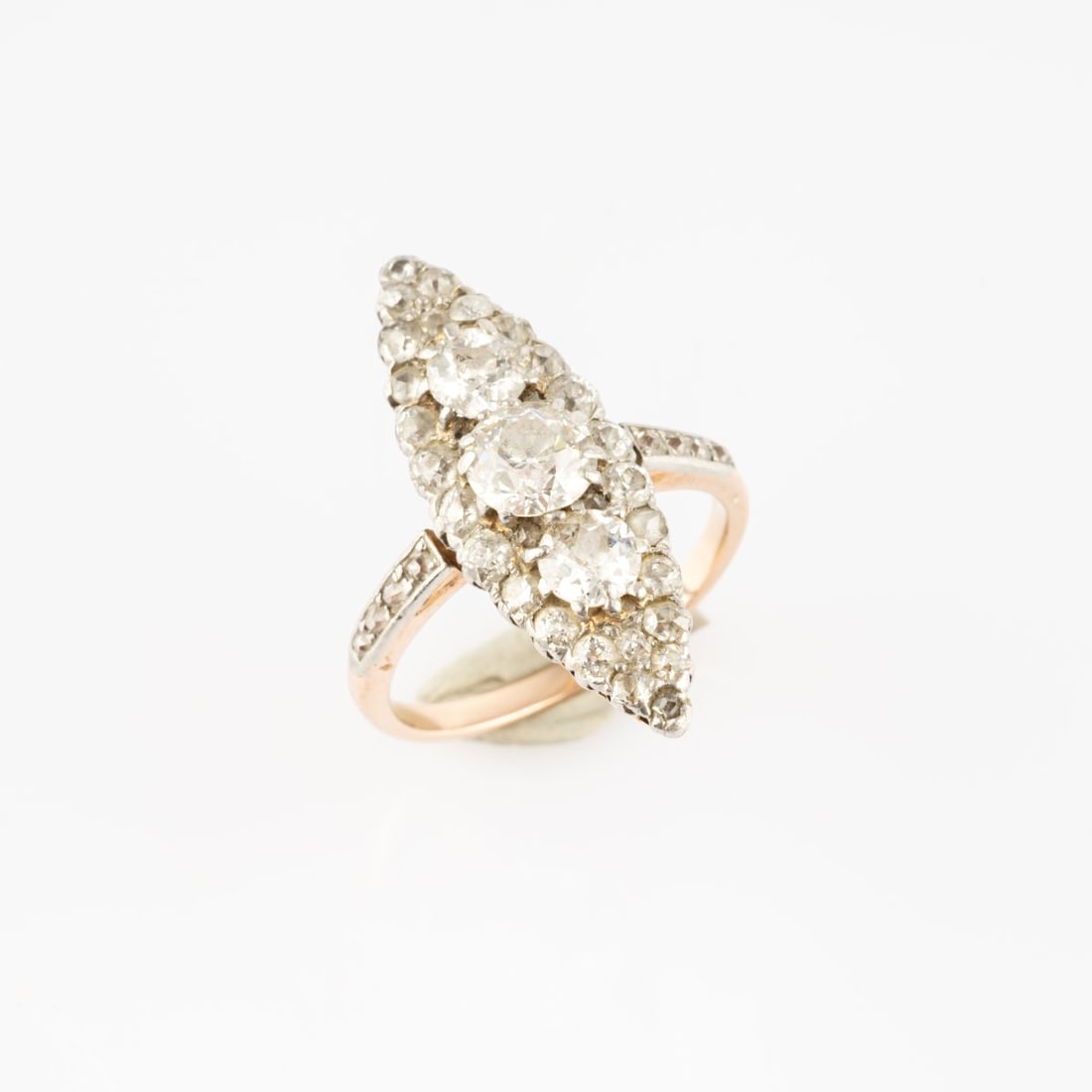 , Navette ring with diamonds - 2