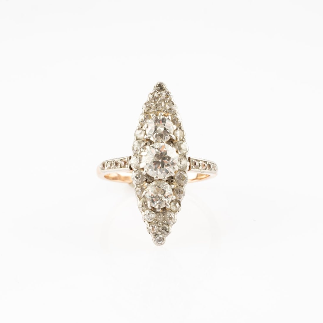 , Navette ring with diamonds - 3